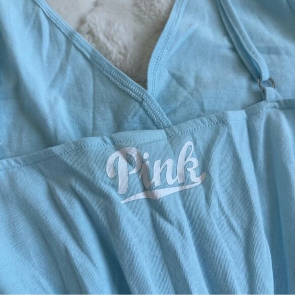 Victoria's Secret PINK | Pastel Blue Cotton Pajama Romper | Size Extra Small - Picture 12 of 15